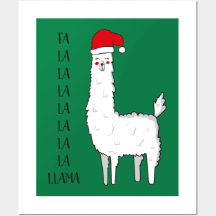 Fa La La La La La Llama- Funny Llama Christmas Gift Posters and Art